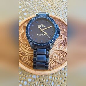 Coach Black and Blue Crystal Watch
